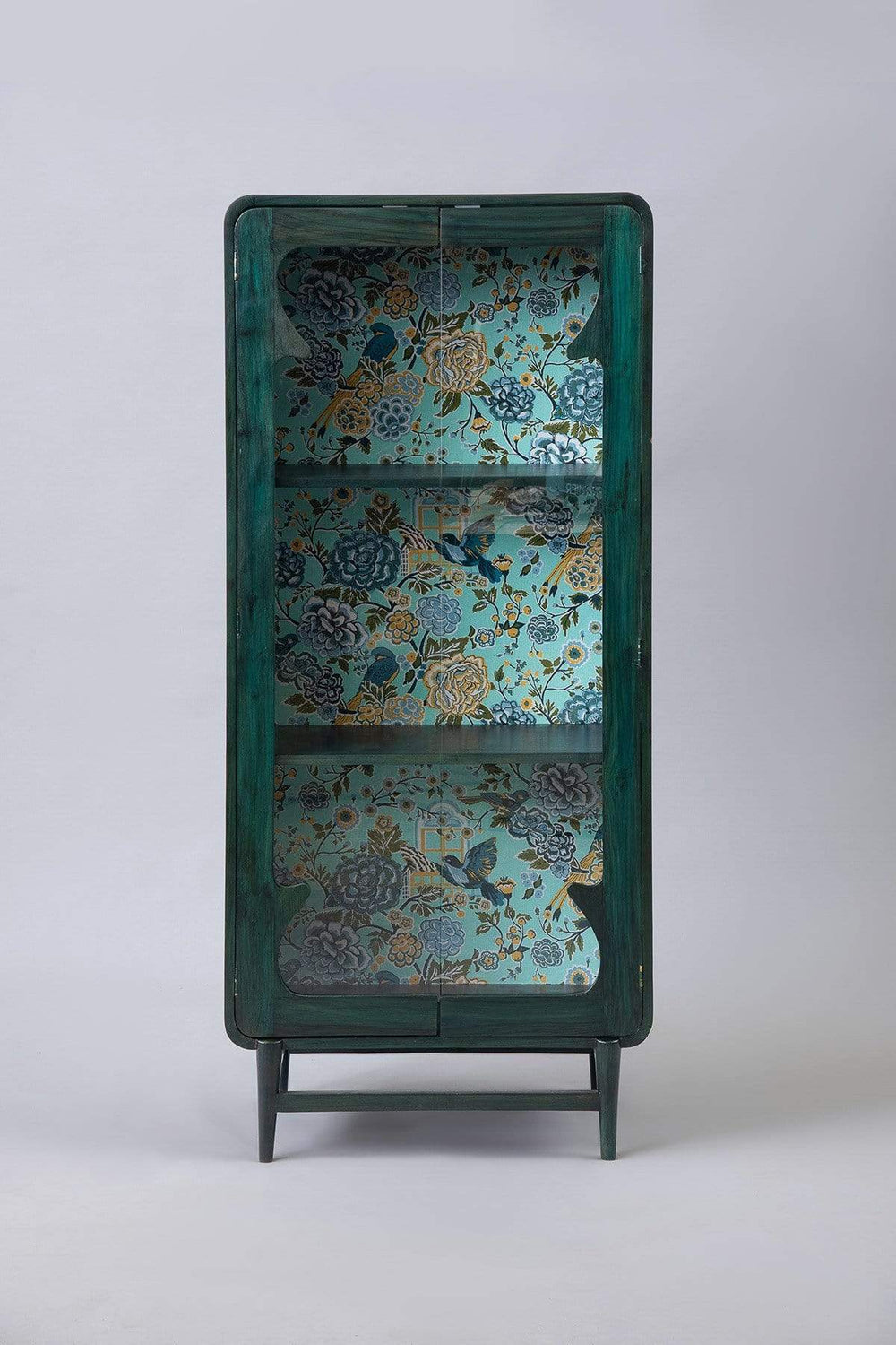 CABINET Damask Roz Teal Cabinet (Teak Wood)