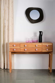 CONSOLE TABLE Distressed 6 Drawer Console