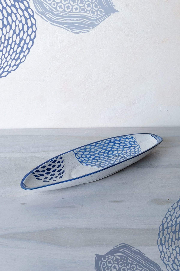 PLATTER Elae Leaf Platter (Blue Speckle)