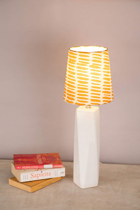 TABLE LAMP Facet White Table Lamp (Ceramic)