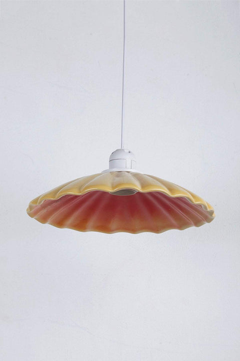 PENDANT LIGHTING Flower Ceramic Pendant Lamp (Mustard/Coral)