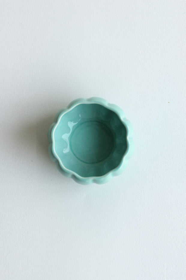 A Set Of 2 Ceramic Katori In Mint Shade And Handcrafted Design