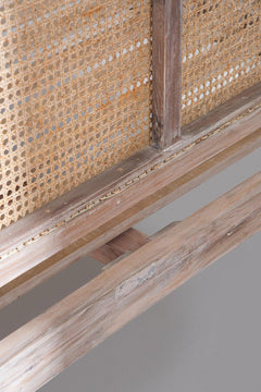 BED Four Poster Wicker Bed (White Wash)