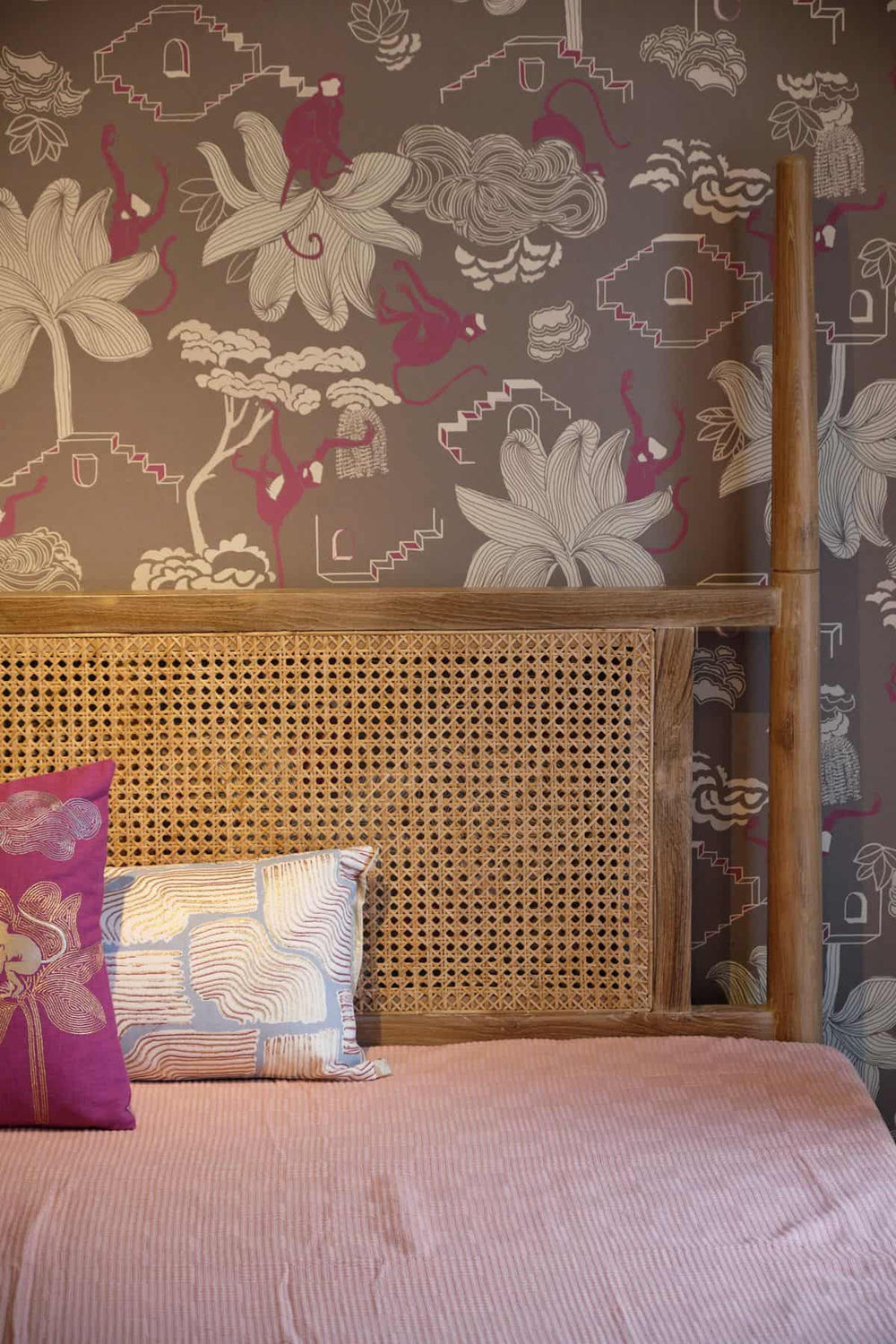 BED Four Poster Wicker Bed (Natural)