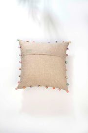 SOLID & TEXTURED CUSHIONS Freedom Pompom Neutral Note (41 Cm X 41 Cm) Cushion Cover