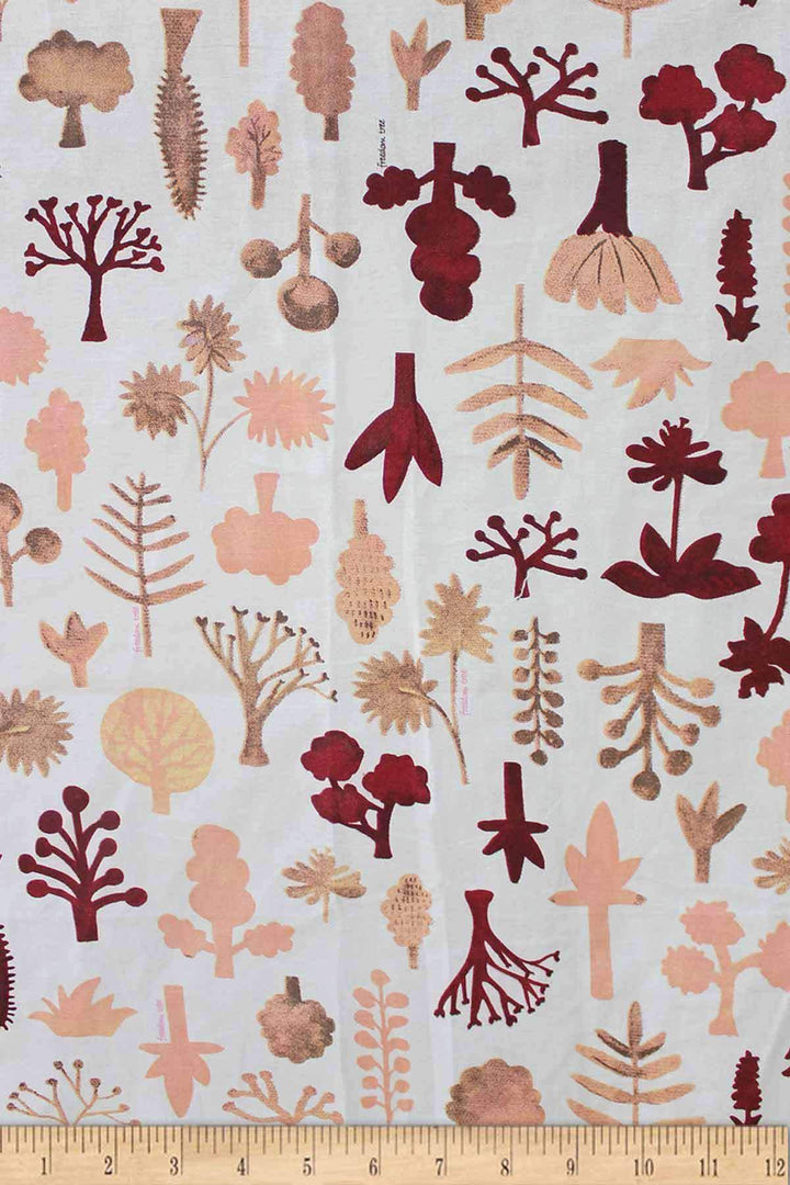 COTTON FABRIC AND CURTAINS Greenhouse Cotton Fabric And Curtains (Maroon/Coral)