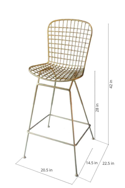 BAR STOOL Grid Bar Stool (Matt Gold)