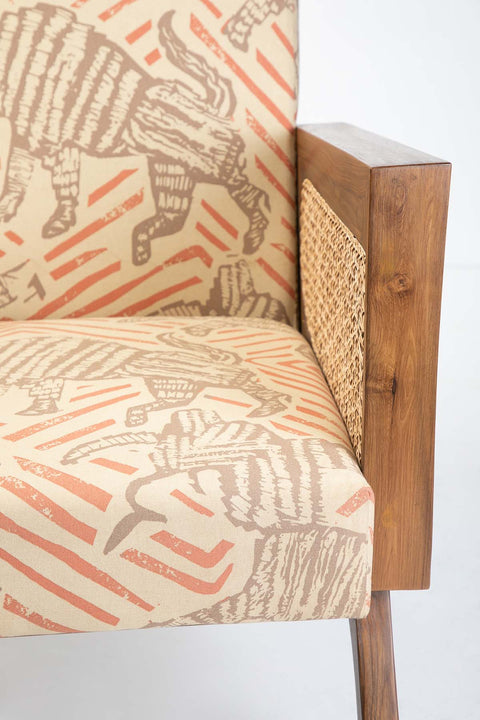 PRINT & PATTERN HEAVY FABRIC Hidden Bull Printed Upholstery Fabric (Neutral Rust)