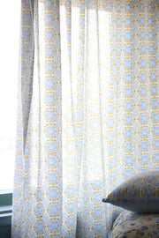 SHEER FABRIC AND CURTAINS Incana Sheer Fabric And Curtains (Blue / Lime)