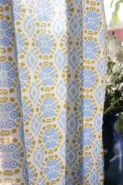 SHEER FABRIC AND CURTAINS Incana Sheer Fabric And Curtains (Blue / Lime)