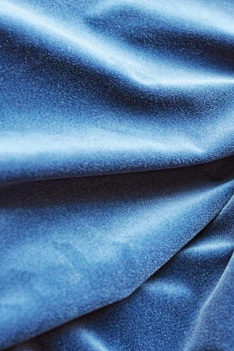 UPHOLSTERY FABRIC SWATCH Indigo Velvet Upholstery Fabric Swatch