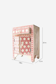 BEDSIDE TABLE Inlay Bedside Table (Coral)