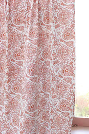 COTTON FABRIC AND CURTAINS Kalamkari Cotton Fabric And Curtains (Rust)