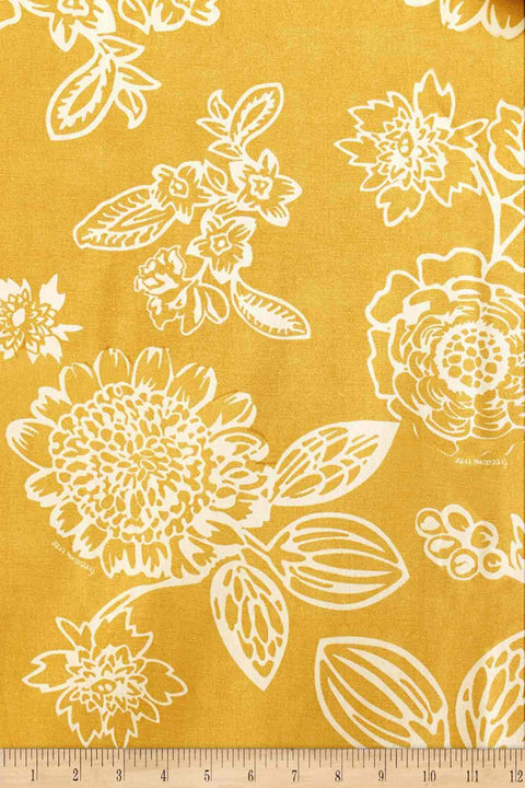 UPHOLSTERY FABRIC SWATCH Kausuma Mustard Upholstery Fabric Swatch