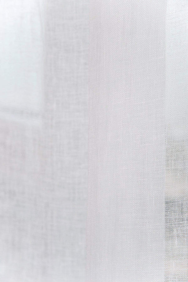 SHEER FABRIC AND CURTAINS SWATCH Linen White Sheer Fabric Swatch