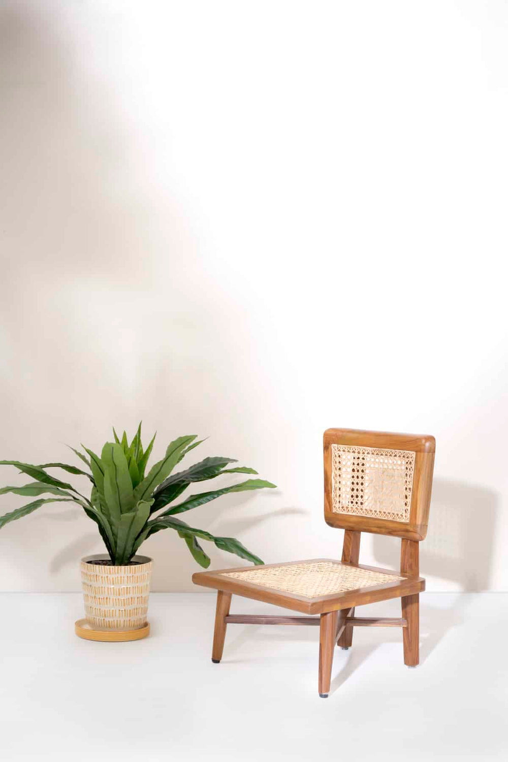 Kobe Teak Wood And Wicker Accent Chair