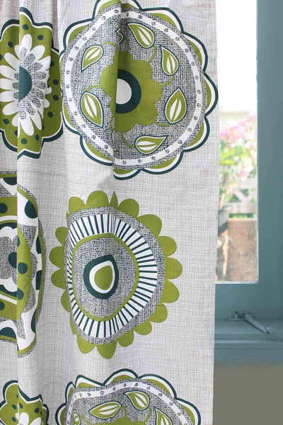COTTON FABRIC AND CURTAINS Kukkibali Cotton Fabric And Curtains (Green)