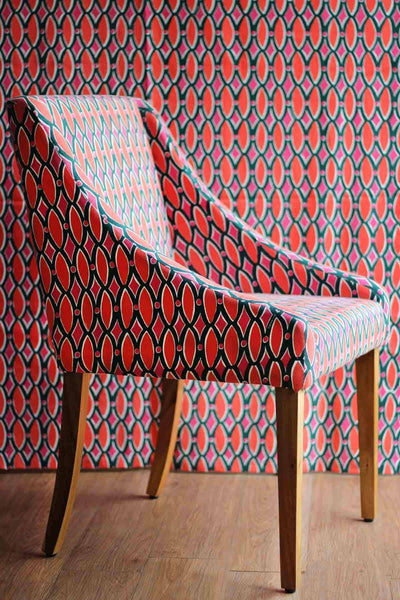 UPHOLSTERY FABRIC Lakka Hot Pink/Teal Upholstery Fabric