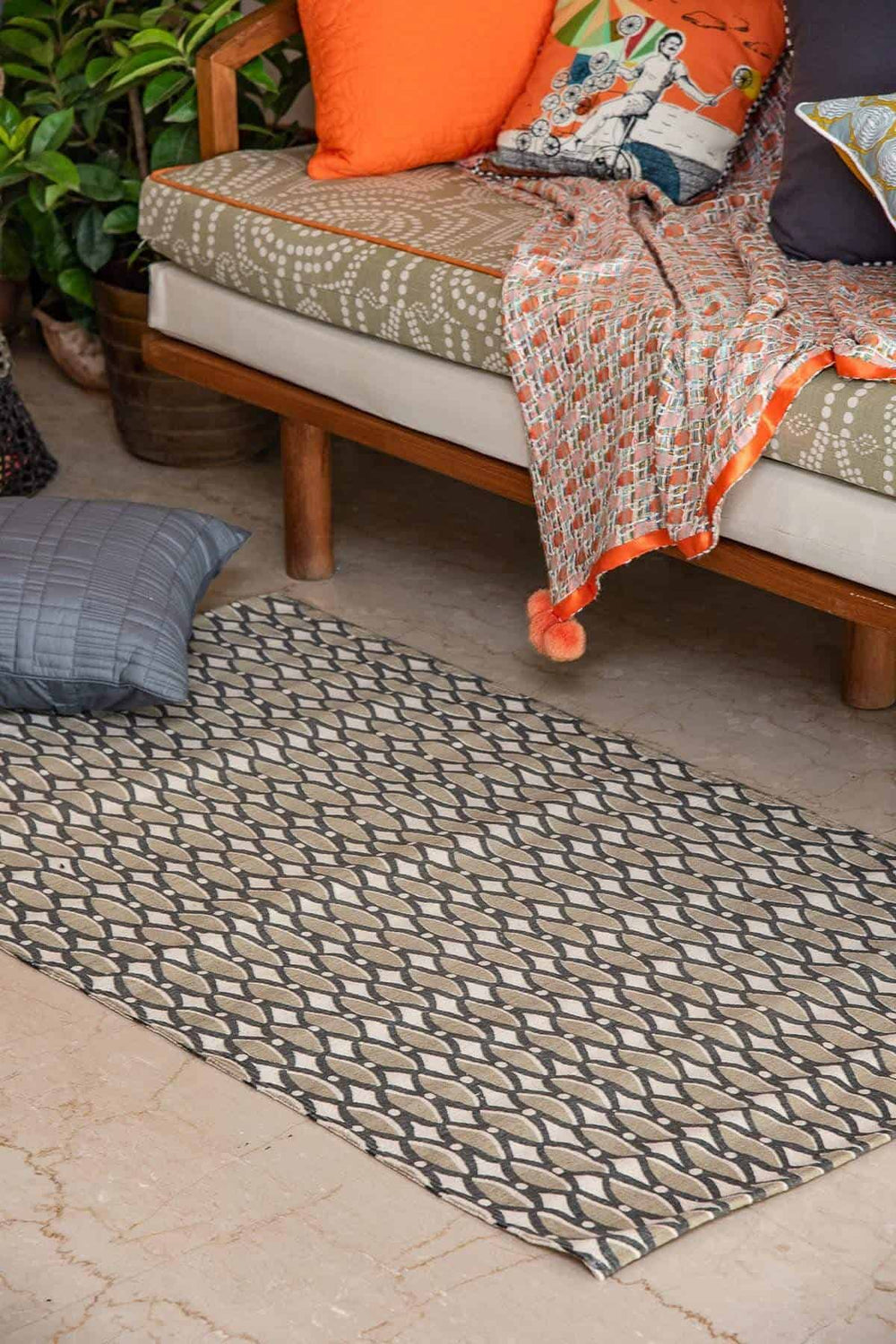 PRINTED RUG Lakka Printed Rug (White/Grey)