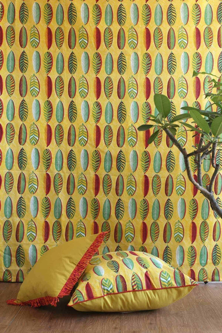 UPHOLSTERY FABRIC Leaf Alone Yellow Upholstery Fabric