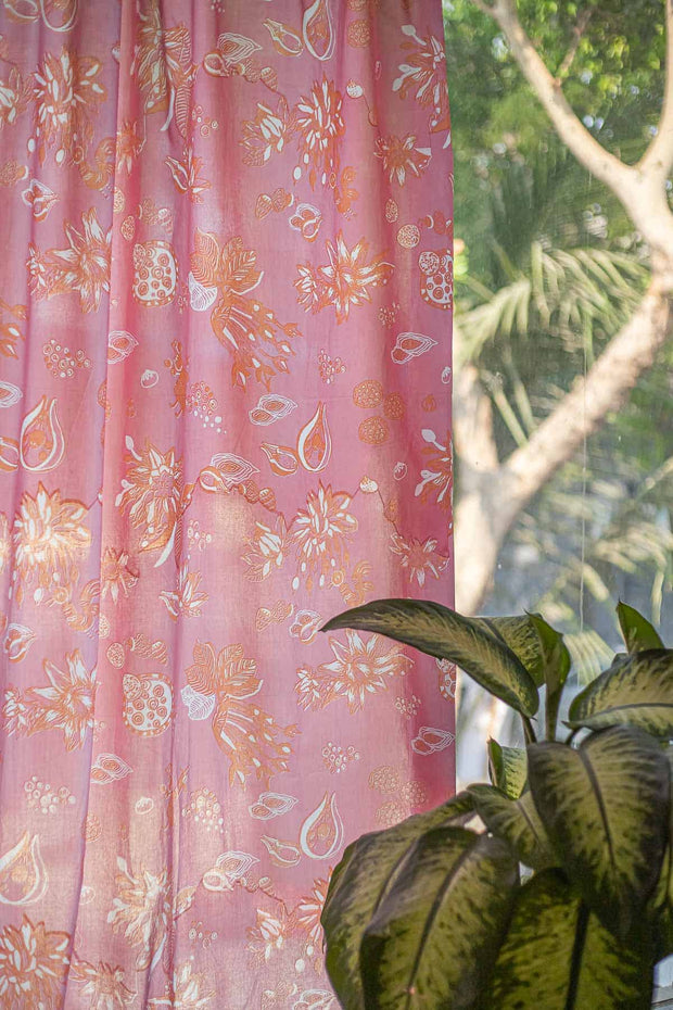SHEER FABRIC AND CURTAINS SWATCH Mahua Sheer Fabric And Curtains (Pink) Swatch