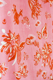 UPHOLSTERY FABRIC SWATCH Mahua Upholstery Fabric (Pink/Brown) Swatch