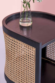 BEDSIDE TABLE Mod Wicker Bedside Table (Black)