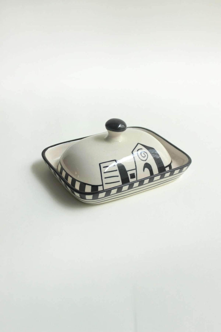BREAKFAST Mombaye City Black Butter Dish (Ceramic)