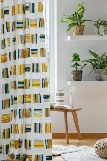 SHEER FABRIC AND CURTAINS Mombaye City Sheer Fabric And Curtains (Yellow)