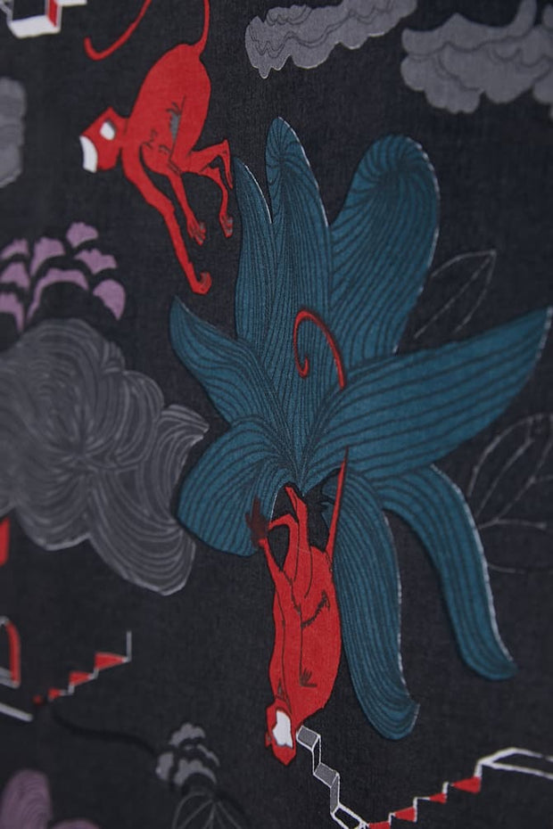 UPHOLSTERY FABRIC Monkii Charcoal Upholstery Fabric