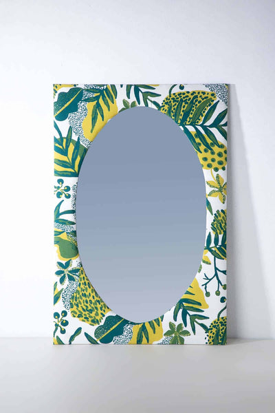 WALL ACCENTS Panai Oval Fabric Mirror (Multi-Colored)