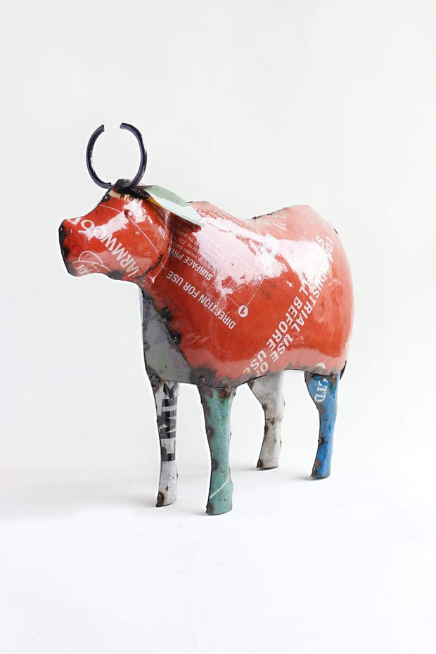 FIGURINE Nandu The Bull (Recycled Metal Accent)