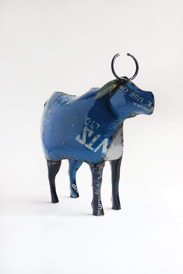 FIGURINE Nandu The Bull (Recycled Metal Accent)