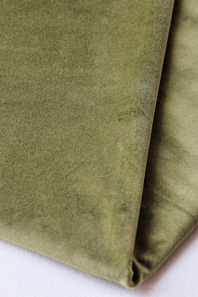 UPHOLSTERY FABRIC SWATCH Olive Velvet Upholstery Fabric Swatch
