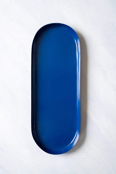TRAYS Oval Blue Trays (Set Of 2)
