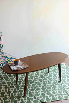 Oval Teak Wood Round Coffee Table