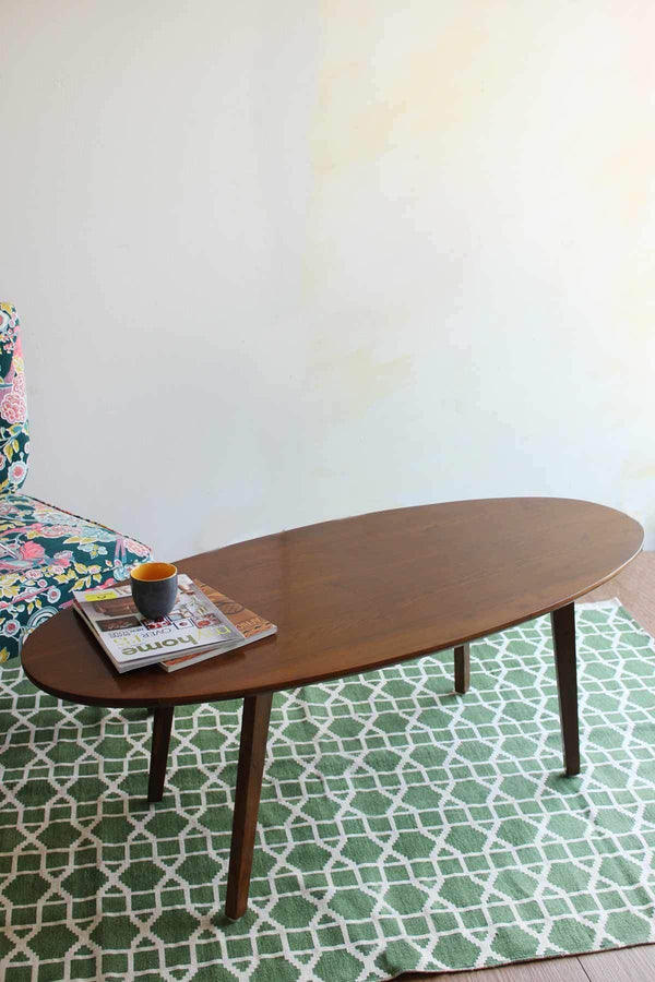 Oval Teak Wood Round Coffee Table