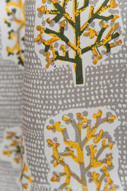 WINDOW BLINDS Palash Grey/Yellow Window Blinds In Cotton Fabric