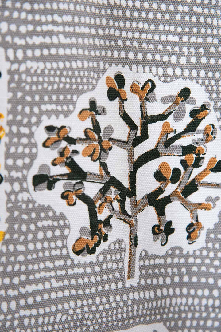 UPHOLSTERY FABRIC SWATCH Palash Grey/Yellow Upholstery Fabric Swatch