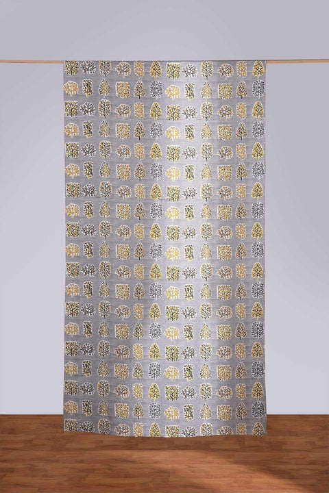 UPHOLSTERY FABRIC Palash Upholstery Fabric (Grey/Yellow)