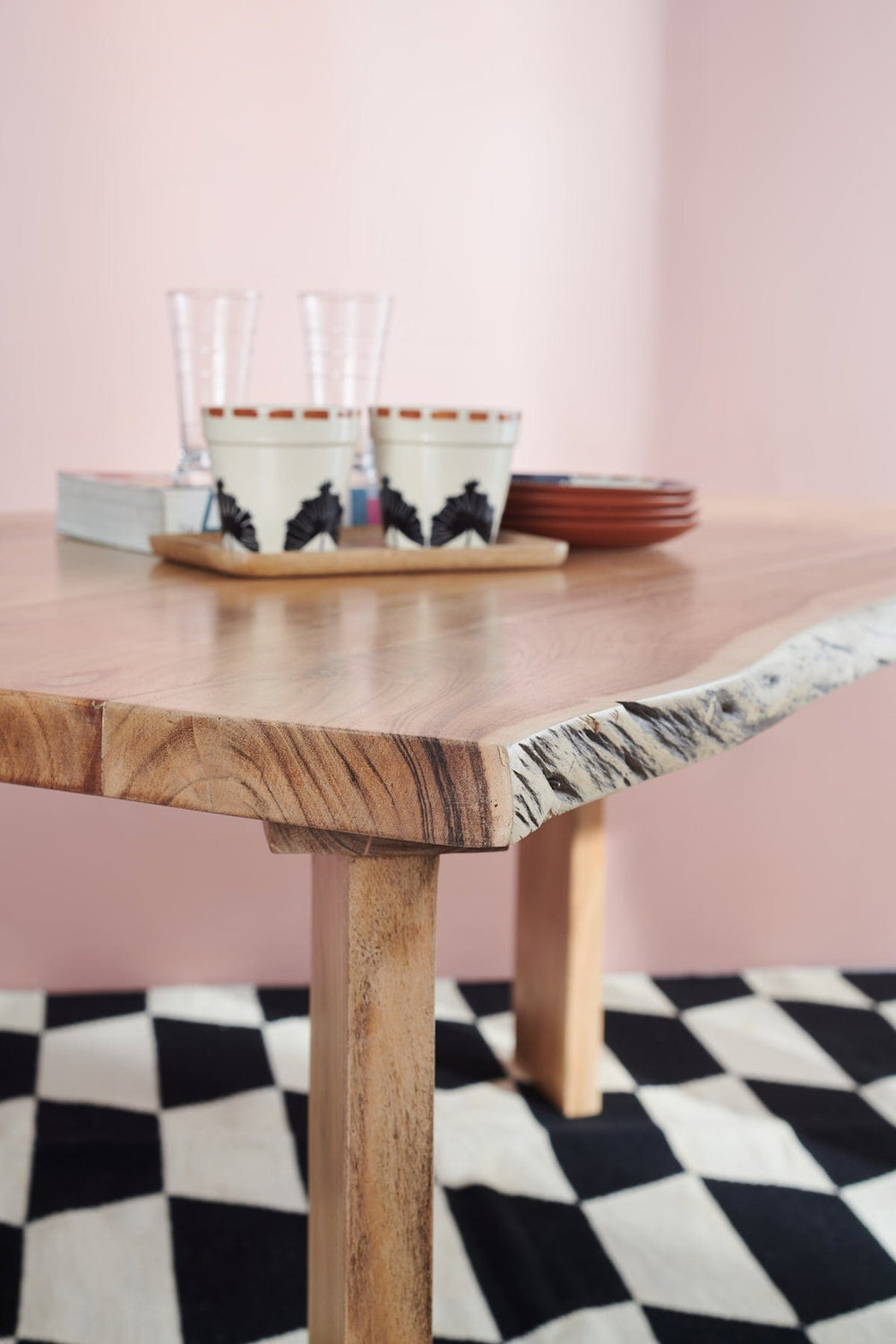 DINING TABLE Palisaded Dining Table (Acacia Wood)
