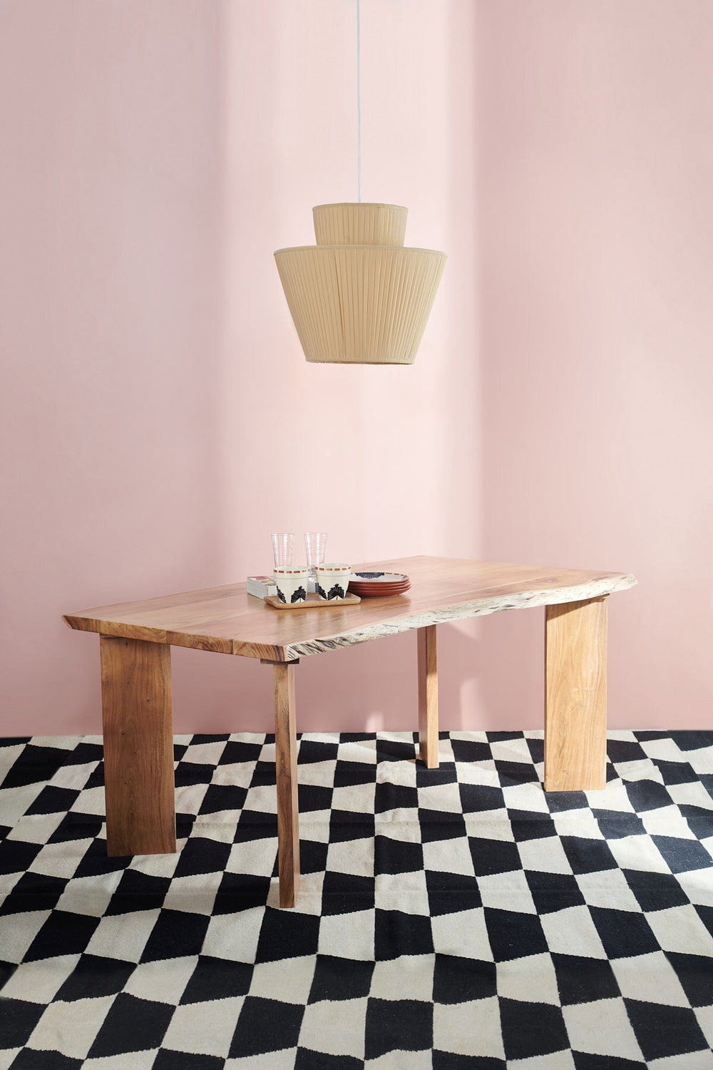 DINING TABLE Palisaded Dining Table (Acacia Wood)