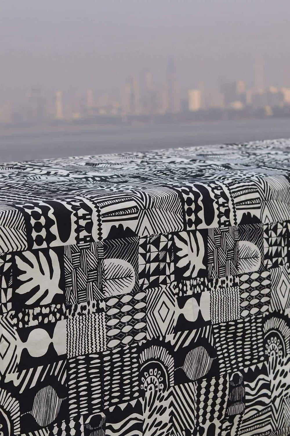 UPHOLSTERY FABRIC Patchwork Upholstery Fabric (Black/White)