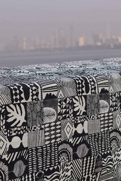 UPHOLSTERY FABRIC Patchwork Upholstery Fabric (Black/White)