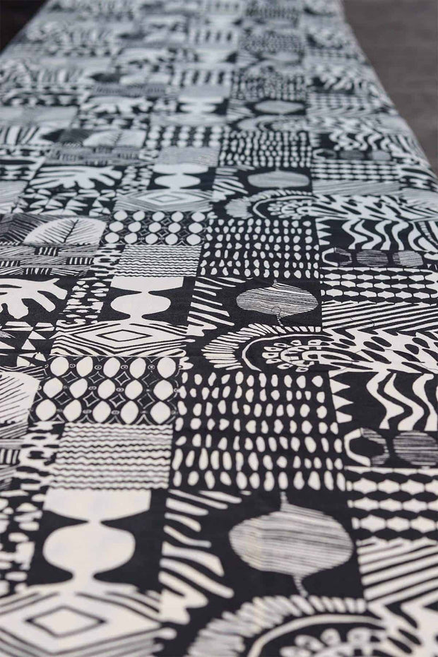 UPHOLSTERY FABRIC Patchwork Upholstery Fabric (Black/White)