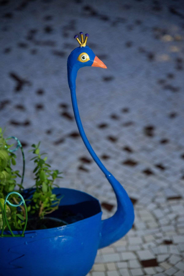 PLANT POTS Percy The Peacock Metal Planter