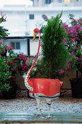 PLANT POTS Pinky The Flamingo Metal Planter (Coral)