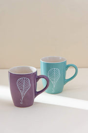 MUG Purple and Teal Blue Coffee Mugs (Set of 2)