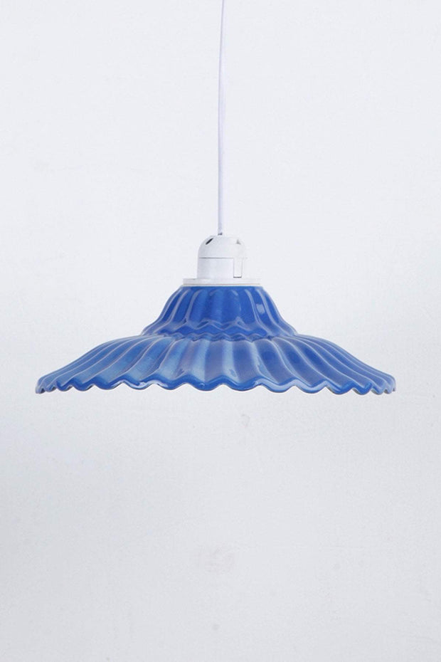 PENDANT LIGHTING Ribbed Ceramic Pendant Lamp (Blue/Burgundy)
