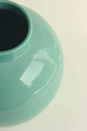 FLOWER VASE Round Pop Mint Ceramic Vase (Ceramic)